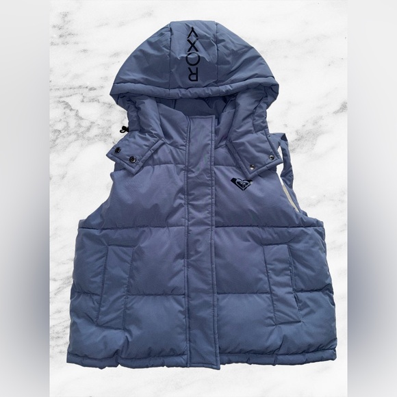 Roxy Jackets & Blazers - Roxy Light Blue Hooded Vest